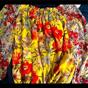 Yellow floral INC Concepts top